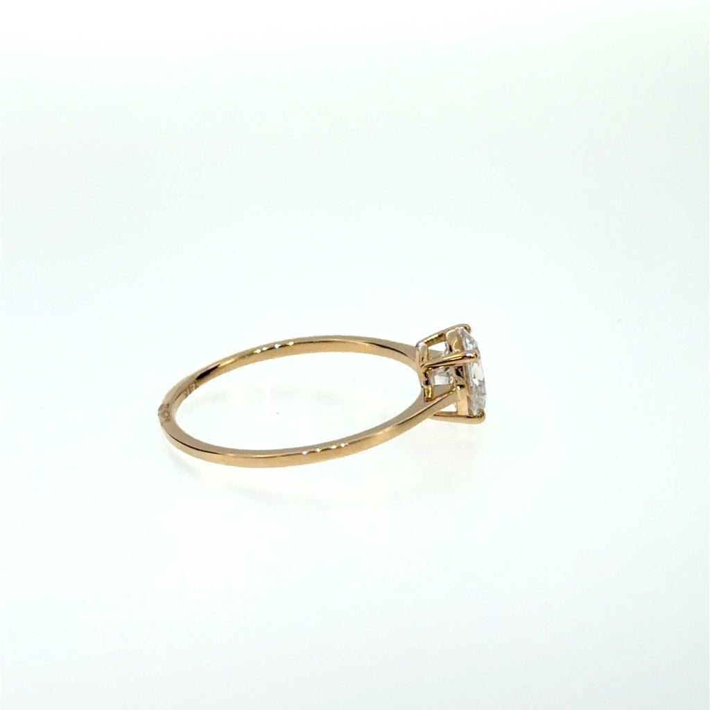 Prabangus žiedas geltono aukso 1.02 ct apvalios formos | Laboratorinis Deimantas