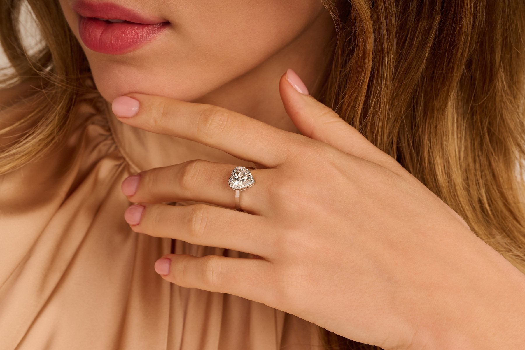 Romantiškas Žiedas Širdelės Formos 2.18 ct | Auginti Deimantai