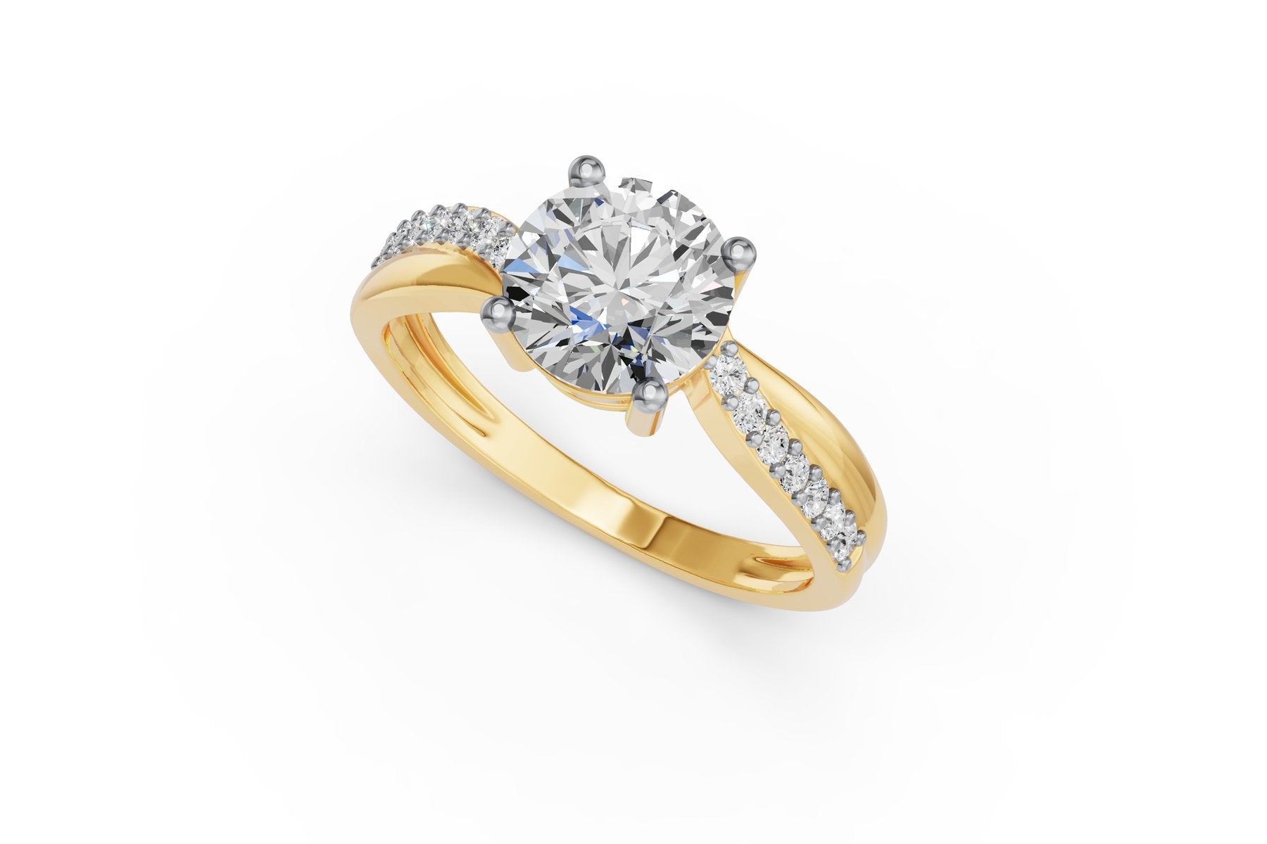 Elegantiškas Auksinis Žiedas 2.17 ct | Laboratorinis Deimantas