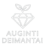 Logo with a diamond and leaves, featuring the text 'Auginti Deimantai' on a white background.