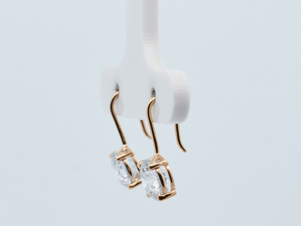 Elegantiški Auskarai Raudono Aukso 2.11 ct | Auginti Deimantai