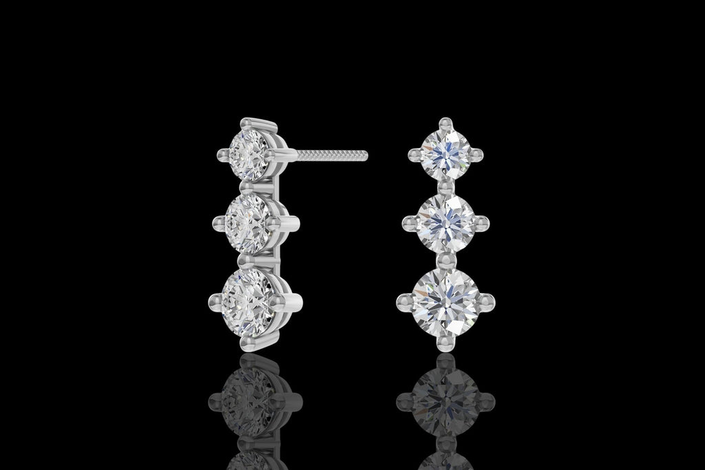 Išskirtiniai Auskarai su Augintais Deimantais 3.52 ct | Auksas