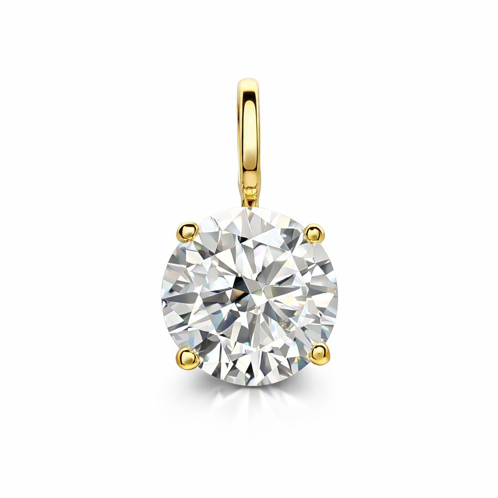 Klasikinis pakabukas geltono aukso 1.05 ct apvalios formos | Laboratorinis Deimantas