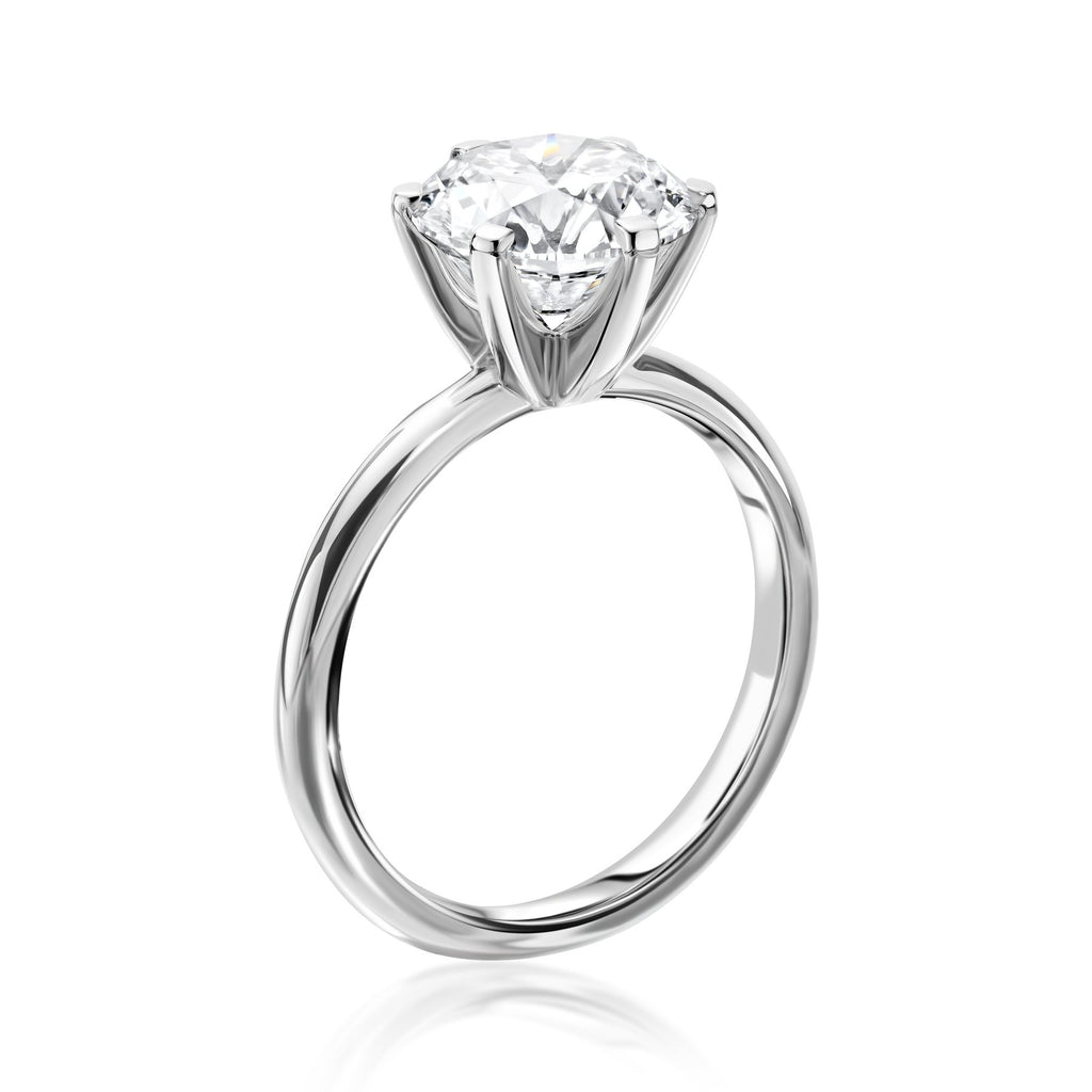 Įspūdingas žiedas balto aukso 2.00 ct apvalios formos | Laboratorinis Deimantas