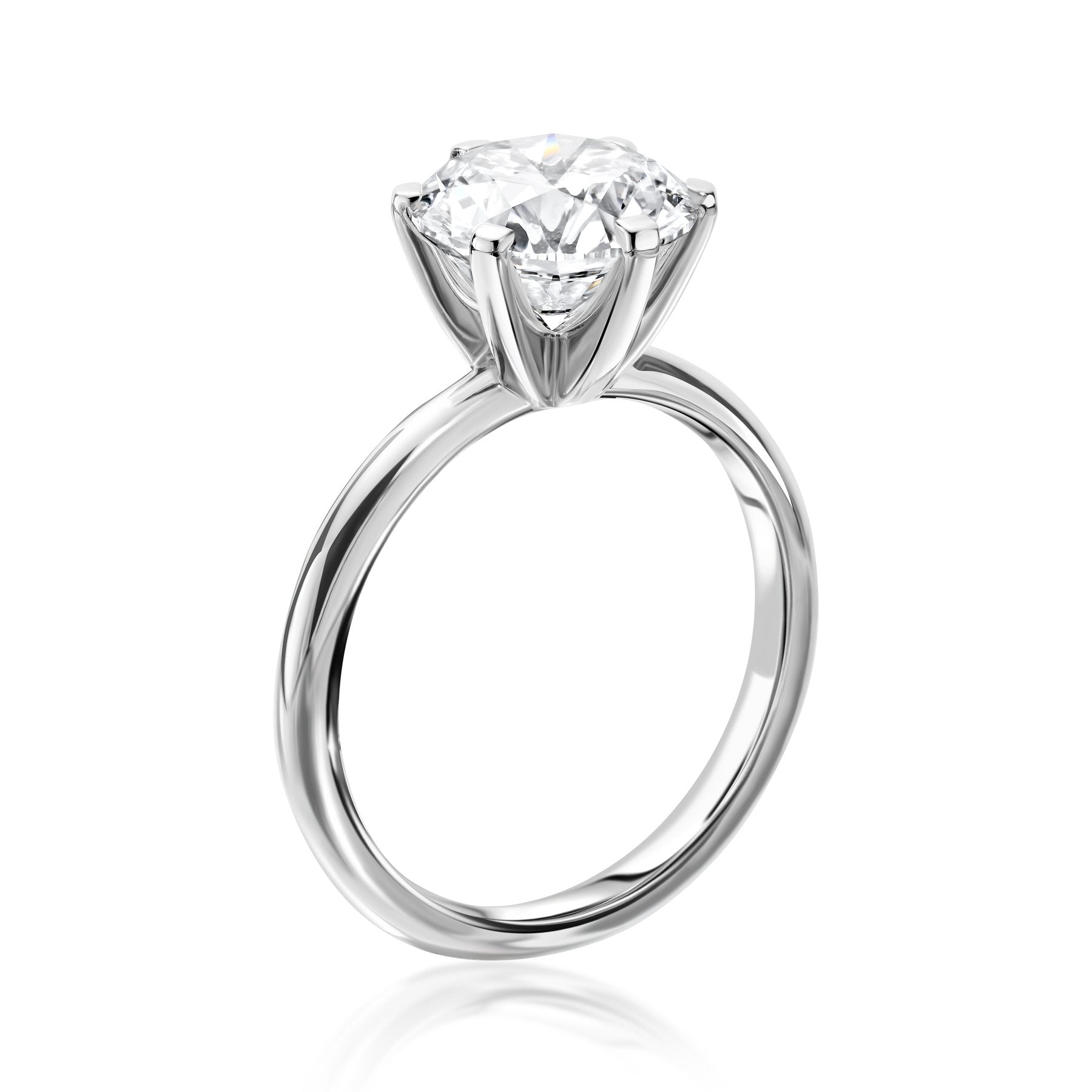 Įspūdingas žiedas balto aukso 2.00 ct apvalios formos | Laboratorinis Deimantas