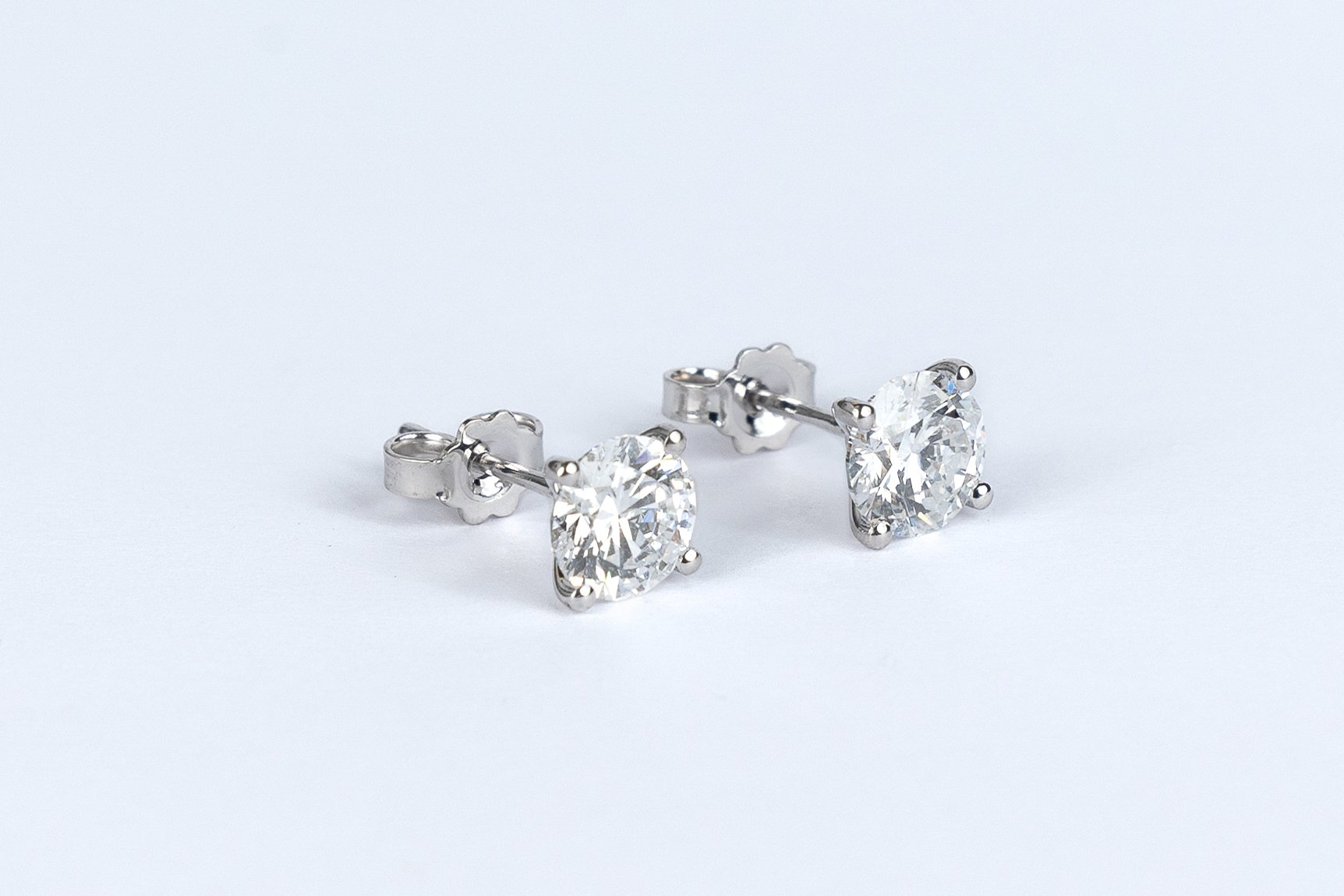 Klasikiniai Auksiniai Auskarai 2.00 ct | Laboratorinis Deimantas