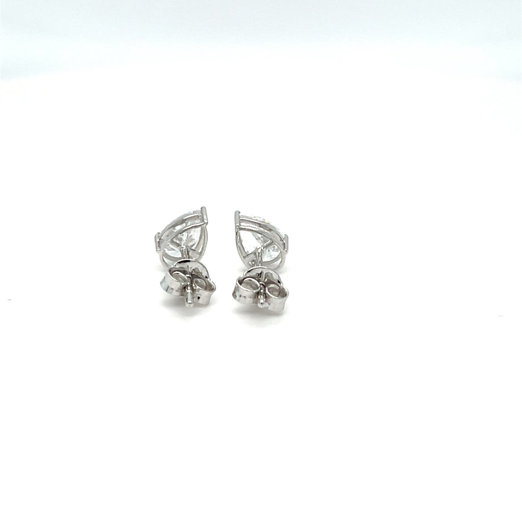 Elegantiški auskarai balto aukso 1.02 ct kriaušės formos | Laboratoriniai Deimantai