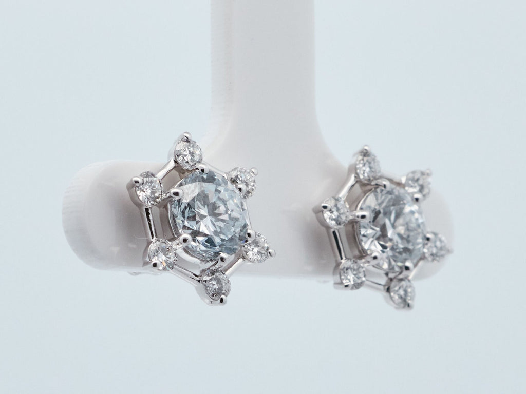 Elegantiški Auksiniai Auskarai 2.59 ct | Auginti Deimantai