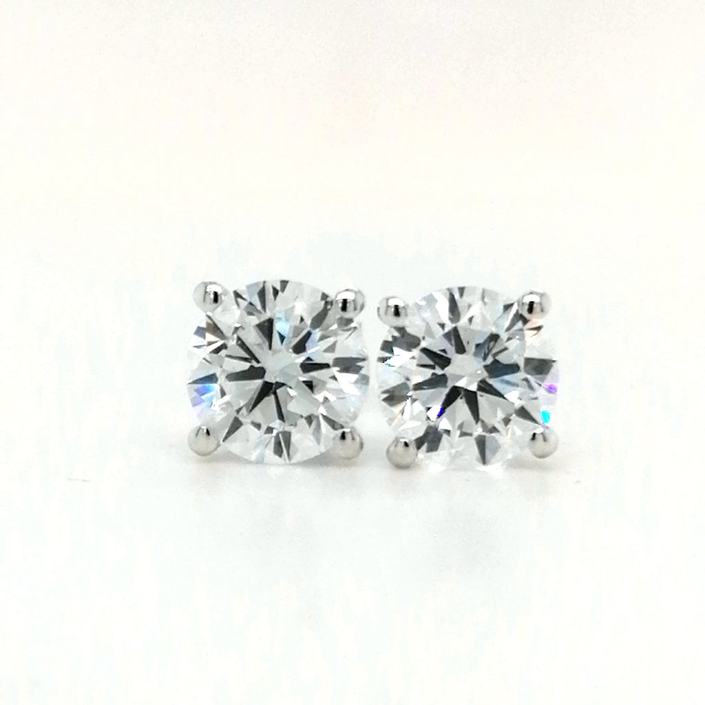 Klasikiniai Auksiniai Auskarai 2.52 ct | Laboratorinis Deimantas