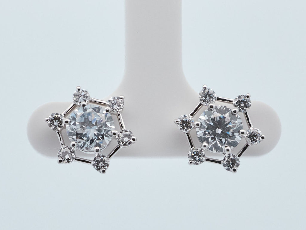 Elegantiški Auksiniai Auskarai 2.59 ct | Auginti Deimantai