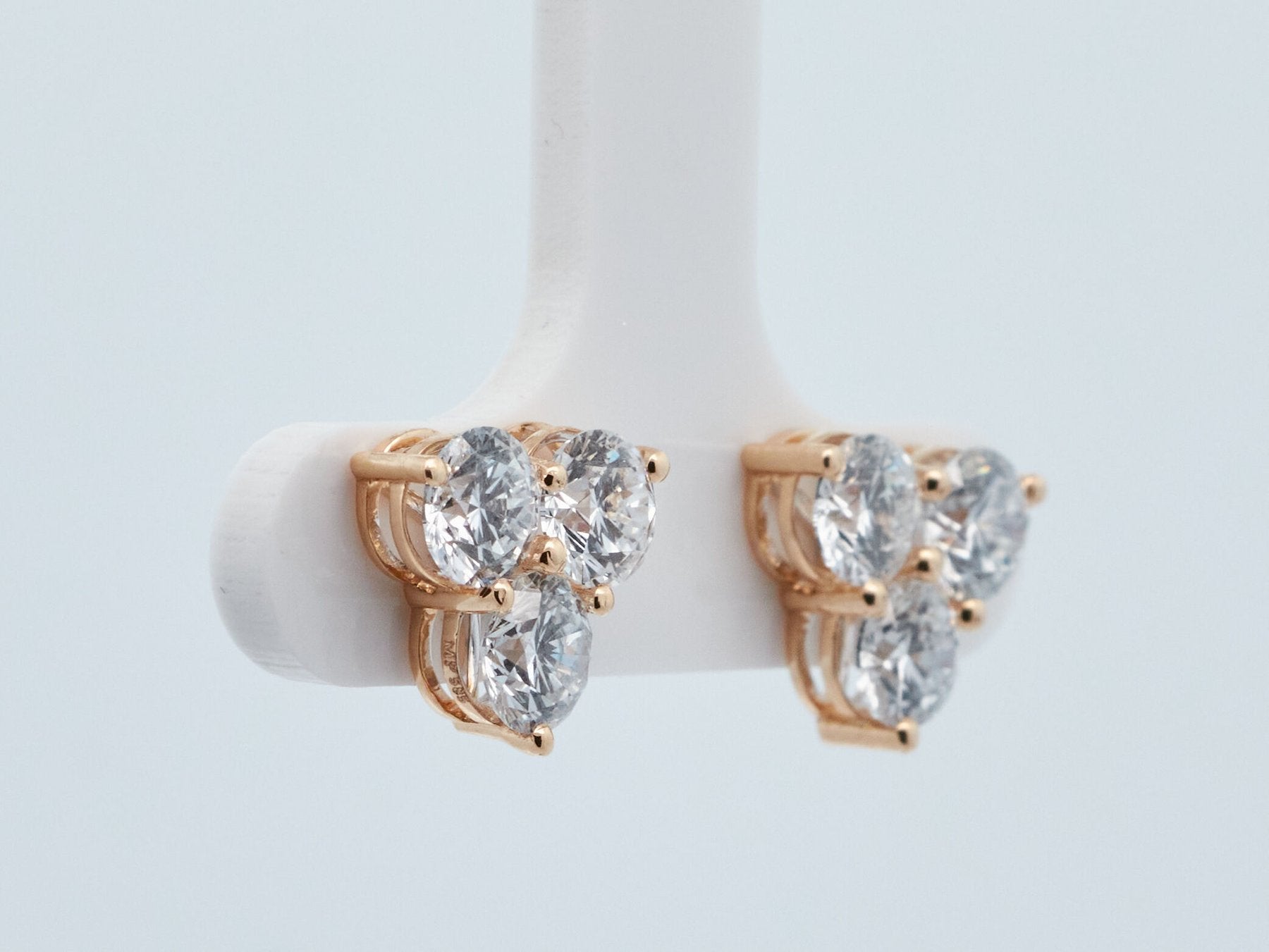 Elegantiški Auksiniai Auskarai 2.71 ct | Auginti Deimantai