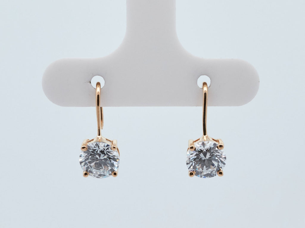 Elegantiški Auskarai Raudono Aukso 2.11 ct | Auginti Deimantai