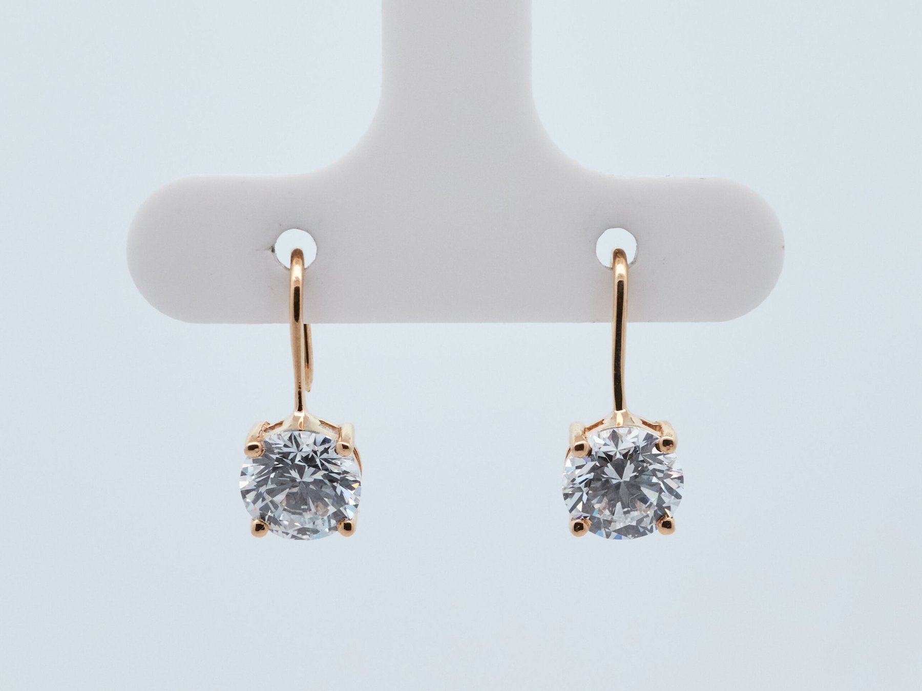 Elegantiški Auskarai Raudono Aukso 2.11 ct | Auginti Deimantai