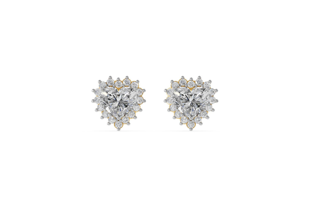 Romantiški Auskarai Širdelės Formos 2.18 ct | Auginti Deimantai