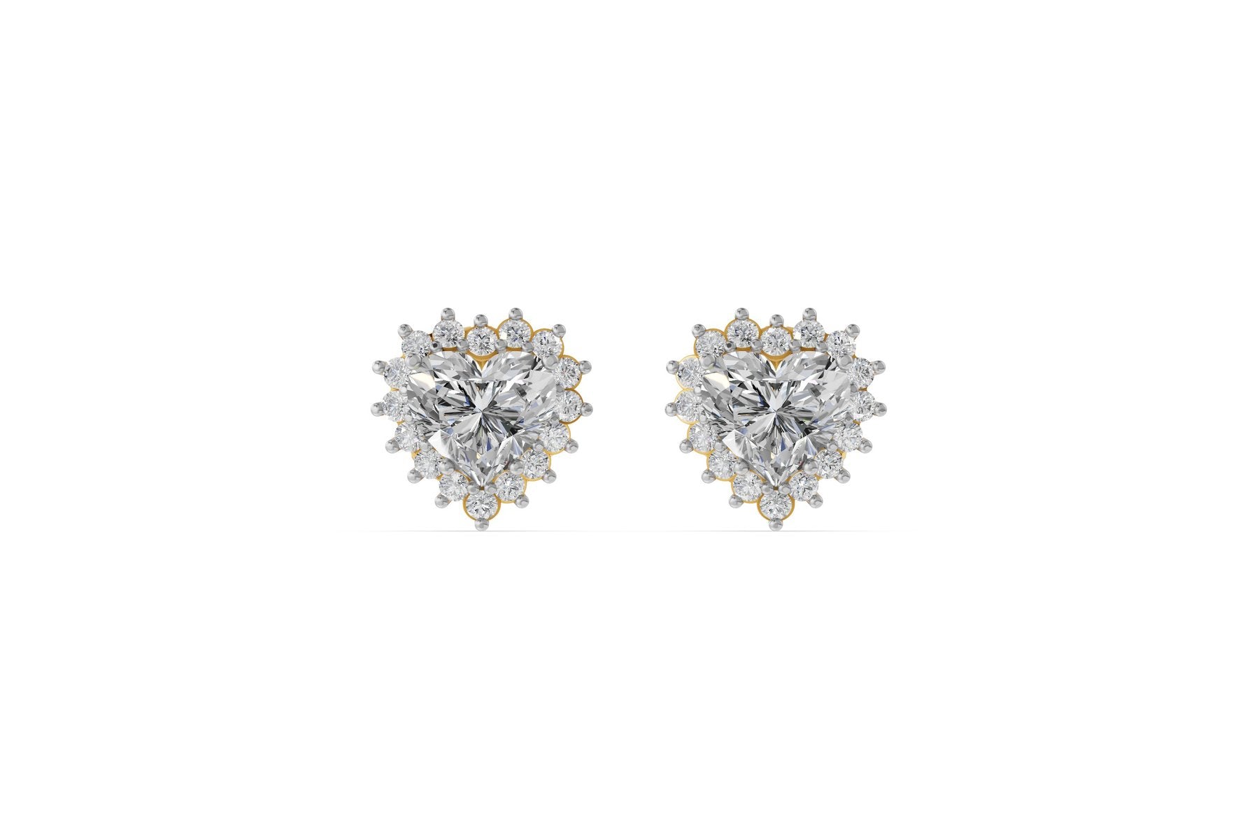 Romantiški Auskarai Širdelės Formos 2.18 ct | Auginti Deimantai