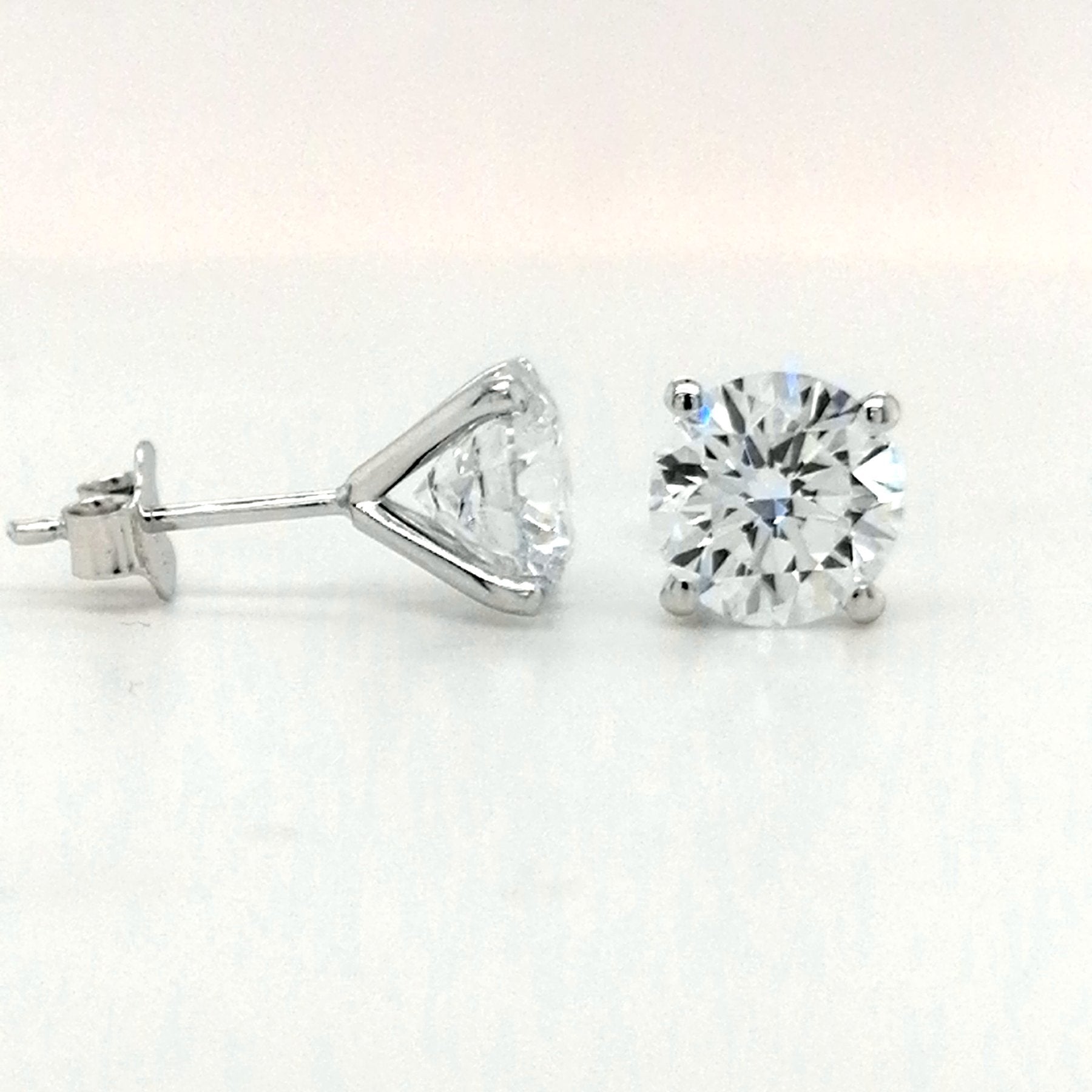 Prabangūs Auskarai Baltas Auksas 2.18 ct | Laboratoriniai Deimantai