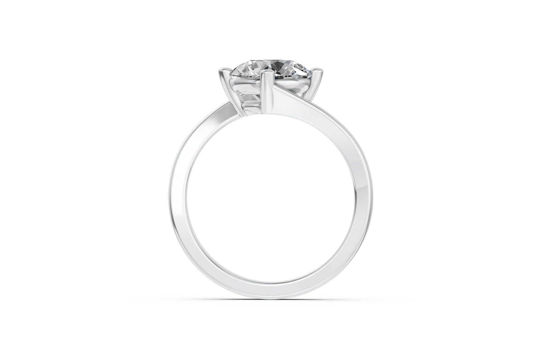 Klasikinis Auksinis Žiedas 2.20 ct | Auginti Deimantai