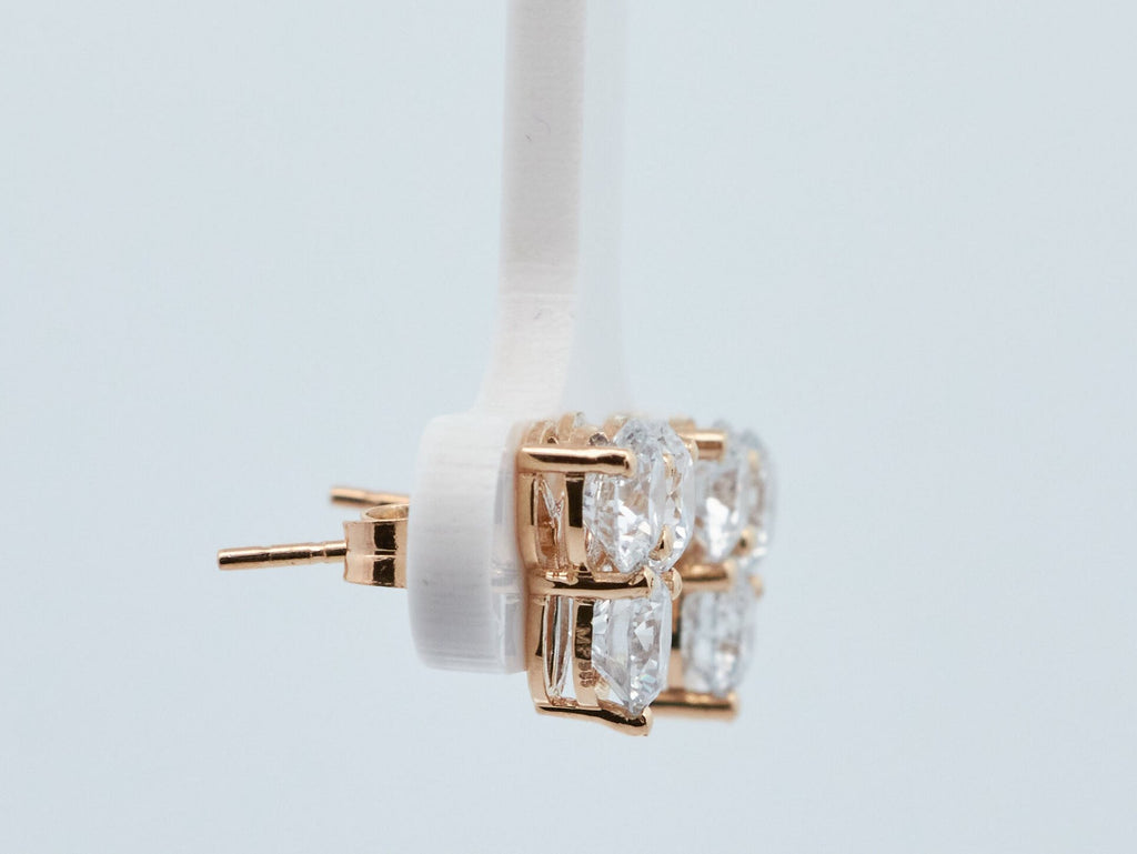 Elegantiški Auksiniai Auskarai 2.71 ct | Auginti Deimantai