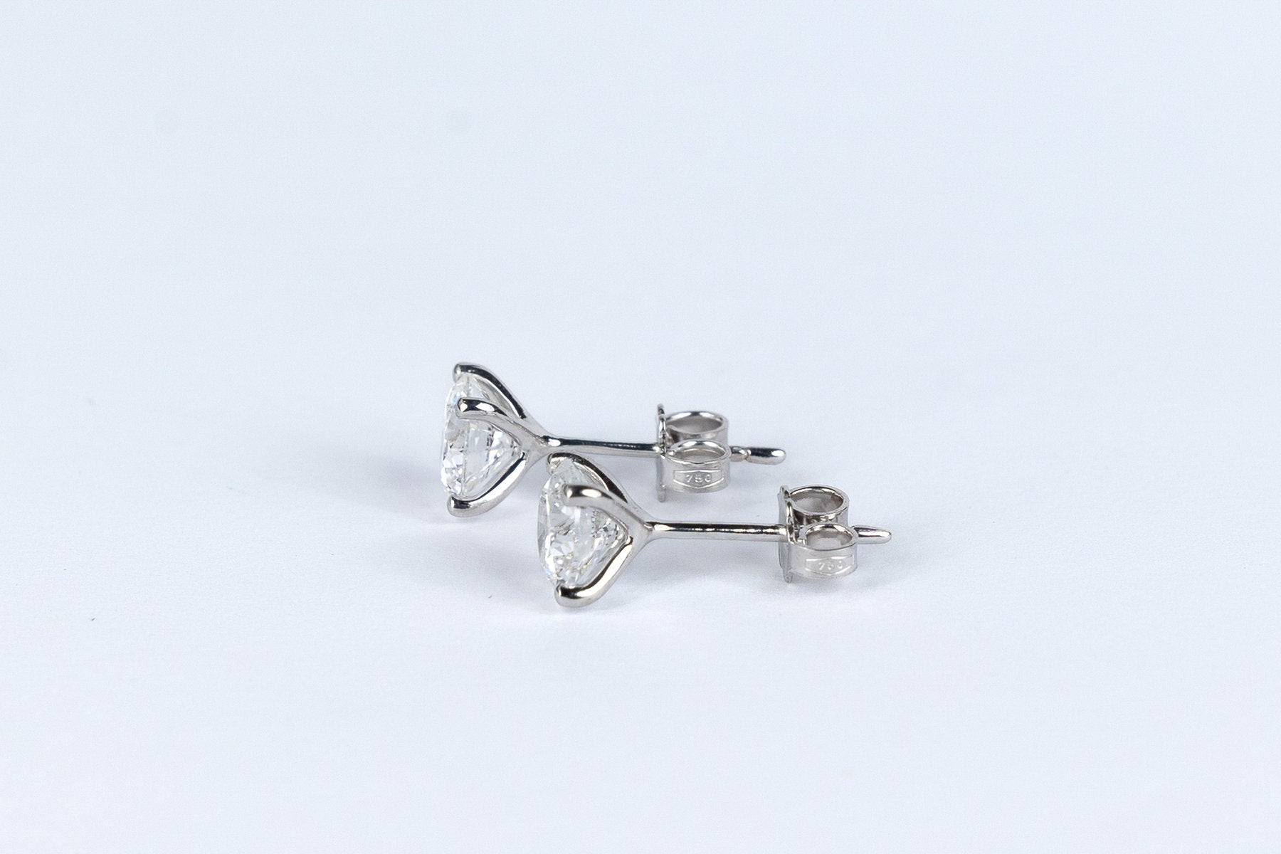 Klasikiniai Auksiniai Auskarai 2.00 ct | Laboratorinis Deimantas