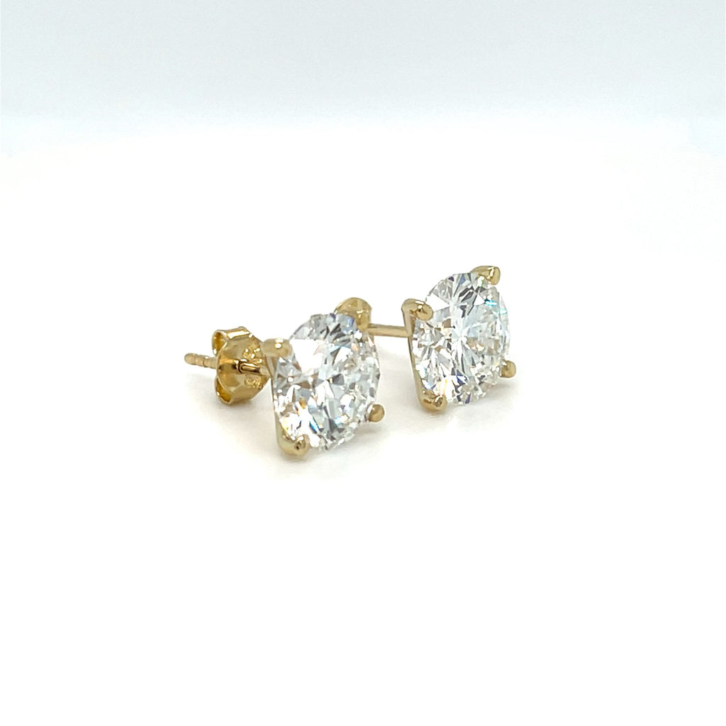 Klasikiniai Auksiniai Auskarai 1.46 ct | Laboratorinis Deimantas